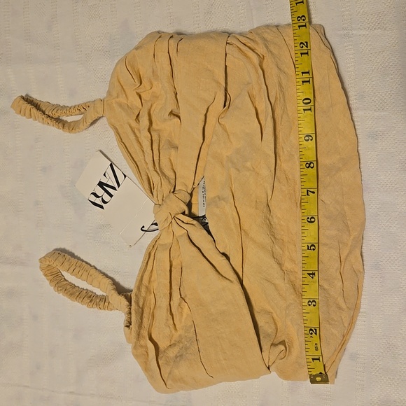 NWT ZARA Nude Ruched Top Brand New Size M - Picture 3 of 9
